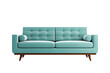 mid-century modern sofa isolated on a transparent background, generative ai