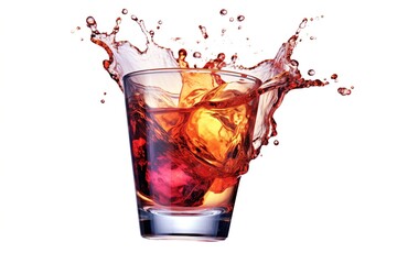 Poster - cocktail in glass isolated on white background. Generated by AI.
