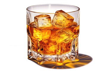 Poster - cocktail in glass isolated on white background. Generated by AI.