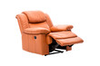 orange recliner chair isolated on a transparent background, generative ai