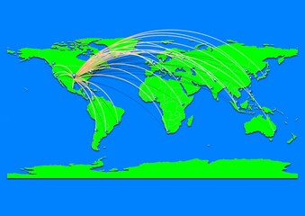 Vibrant Fort Worth, United States of America map - Export concept map for Fort Worth, United States of America on World map. Suitable for export concepts.