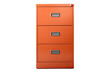 orange filing cabinet isolated on a transparent background, generative ai