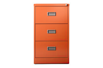 Sticker - orange filing cabinet isolated on a transparent background, generative ai