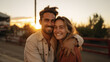 © Robert - A beautiful young couple smiling at golden hour