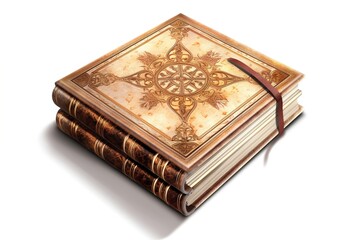 Poster - square book isolated on white background. Generated by AI.