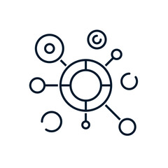 The concept is a complex model. Vector icon isolated on white background.