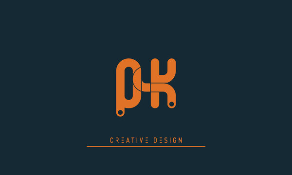 Alphabet letters Modern Creative logo QK , KQ