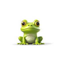 cute small frog isolated on a white background animation style