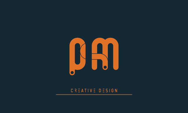 Alphabet letters Modern Creative logo QM , MQ