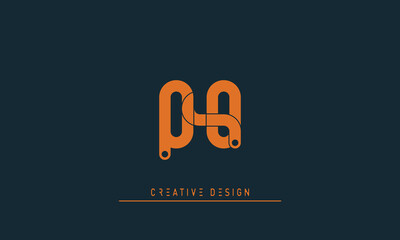 Sticker - Alphabet letters Modern Creative logo QO , OQ