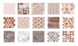 Cartoon isolated blocks and stones of paved street and sidewalk, natural bricks of stonewall or footpath in yard, top view pattern collection. Pavement textures and floor tiles set