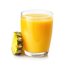 Pineapple juice on white background