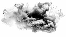 Transparent Black Smoke Cloud Isolated - Generative AI