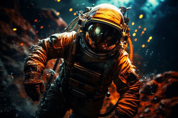 Wall Mural - astronaut in a fantasy world. generative ai
