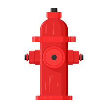 Red Fire Hydrant Realistic Illustration, Isolated On White Background, Fire Extinguishing Device, Vector