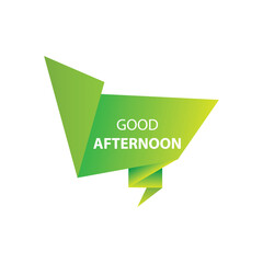 Poster - good afternoon text lable icon illustration on white background..eps