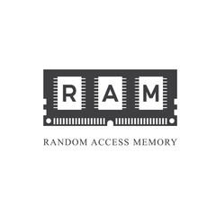 random access memory icon, vector art.