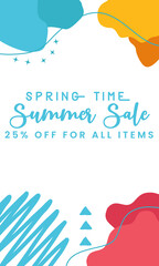 Wall Mural - Summer Sale minimalist square banner template. Suitable for social media posts, flyer,backgroud and web internet ads.