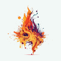 Wall Mural - vector fire flame cartoon style