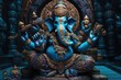 the ganeshas are pictured in their sitting pose, with gold plated hands & arms. beautiful Generative AI AIG32