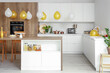 © Pixel-Shot - Interior of light kitchen decorated for Birthday party