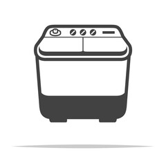 Wall Mural - twin tub washing machine icon transparent vector isolated