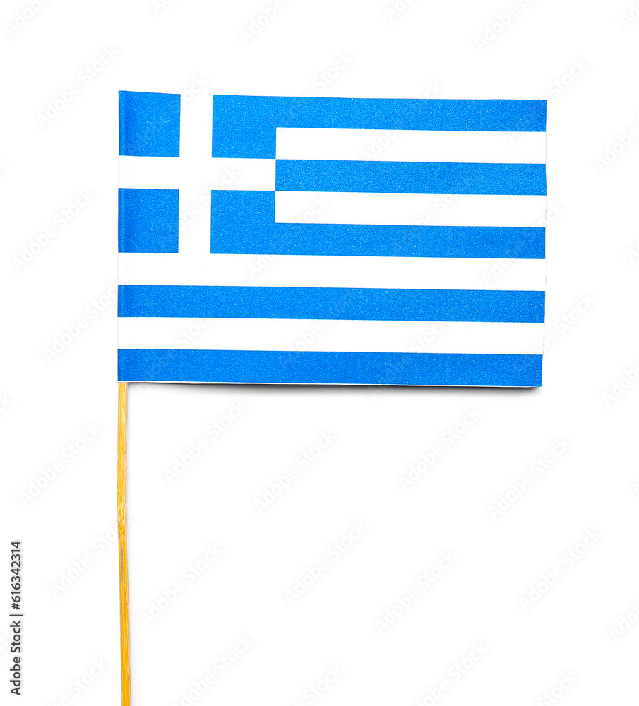 Flag of Greece isolated on white background