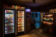 Nighttime Vending Machine in a Cozy Kitchen Convenience and Comfort, AI