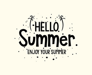 Wall Mural - hello summer typography custom t-shirt design