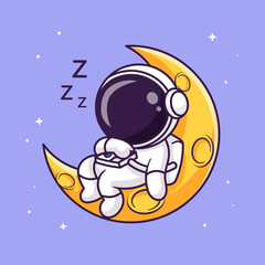 Wall Mural - Cute Astronaut Sleeping On Moon Cartoon Vector Icon
Illustration. Science Technology Icon Concept Isolated
Premium Vector. Flat Cartoon Style