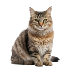 shorthair cat isolated on transparent background cutout