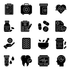 Sticker - Pack of Medical Solid Icons 

