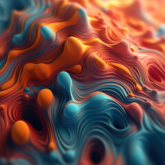 Poster - Abstract colorful background. Psychedelic texture. Digital art. generative ai