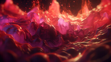 Poster - 3d rendering of abstract fractal shape. Creative background design with vibrant colors. generative ai