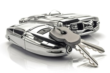 Aufkleber - car key isolated on white background. Generated by AI.