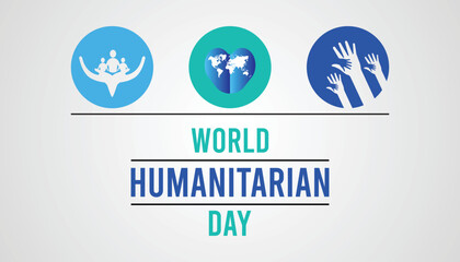 Wall Mural - World humanitarian day (WHD) is observed every year on August 19.World Humanitarian Day  horizontal banner template