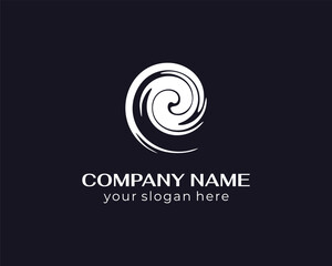 Sticker - Round spiral logo. Swirling elegant waves of fabric. Template for creating a unique luxury design, logo, fashion, studio, boutique, spa center. Vector