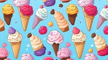 Ice Cream Background Pattern.