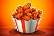 Comic-Style Crispy Fried Chicken Bucket. AI