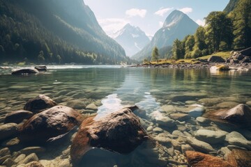 Poster - Pristine Alpine Lake Unspoiled Mountain Reservoir