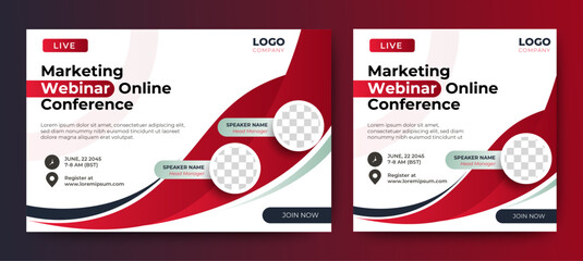 Canvas Print - business webinar banner invitation template design. vector