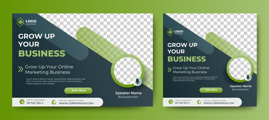 Wall Mural - creative marketing webinar online live corporate business social media cover banner template