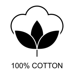 Wall Mural - Cotton organic icon, clothing symbol natural symbol, web graphic vector illustration