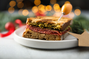 Sticker - Rye bread sandwich with pastrami