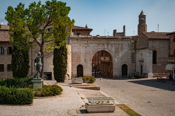 Wall Mural - The Roman entrance gate to the city of Fano in the Marche region, Italy