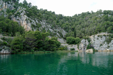 Wall Mural - scenic gree nlandscape in krka