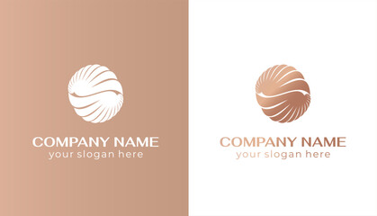 Sticker - Shell logo. Modern seashell, naulilus. Elegant linear logo. Template to create a unique luxury design, logo. Vector