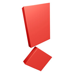 Poster - Red exclamation mark symbol or icon design in 3d rendering