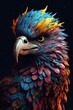 colorful bird parrot on the dark background