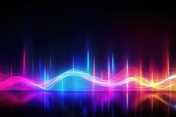 Wall Mural - abstract futuristic background with pink blue glowing neon moving high speed wave lines and bokeh li